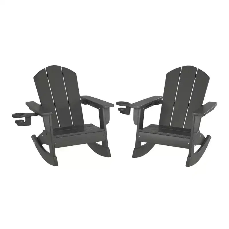 WestinTrends Malibu Sedie a dondolo classiche Adirondack per bambini piccoli in HDPE da esterno (set da 2)