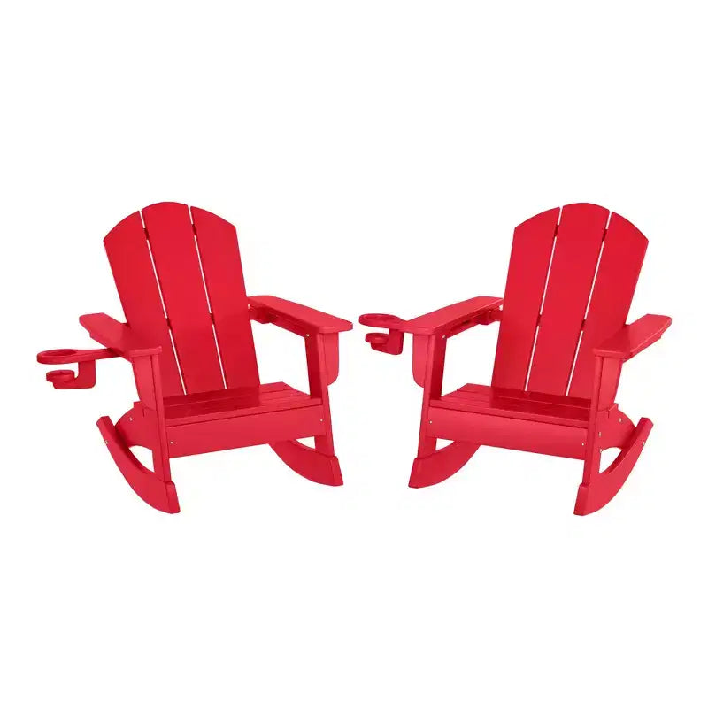 WestinTrends Malibu Sedie a dondolo classiche Adirondack per bambini piccoli in HDPE da esterno (set da 2)