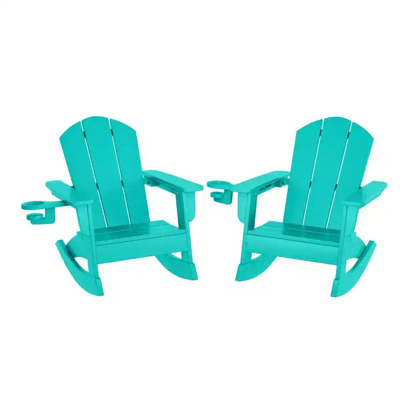 WestinTrends Malibu Sedie a dondolo classiche Adirondack per bambini piccoli in HDPE da esterno (set da 2)
