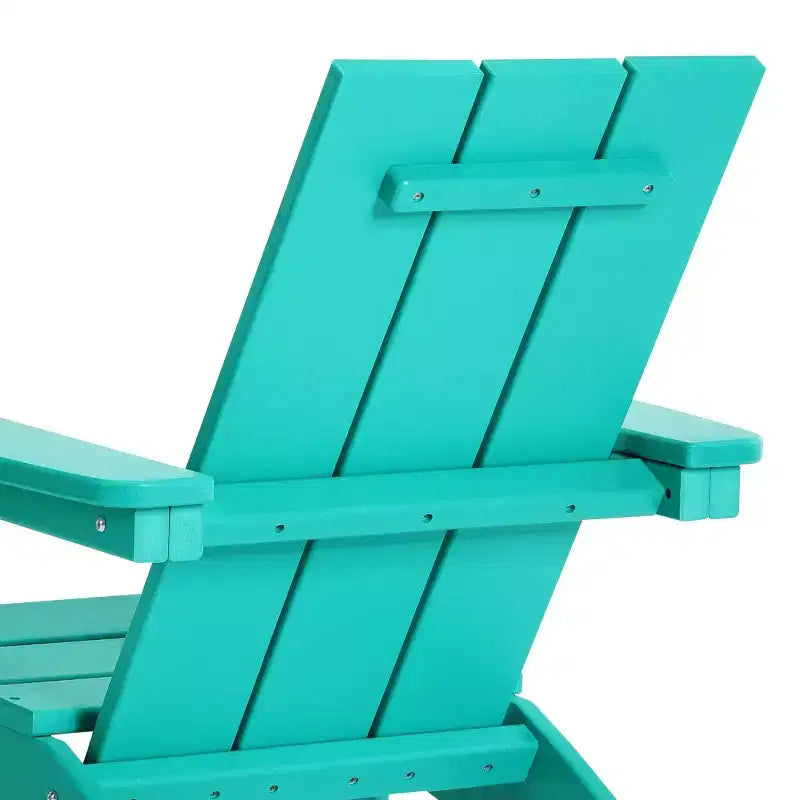 Ensemble de 3 chaises Adirondack modernes WestinTrends Ashore en PEHD pour enfants avec table d'appoint carrée et porte-gobelets