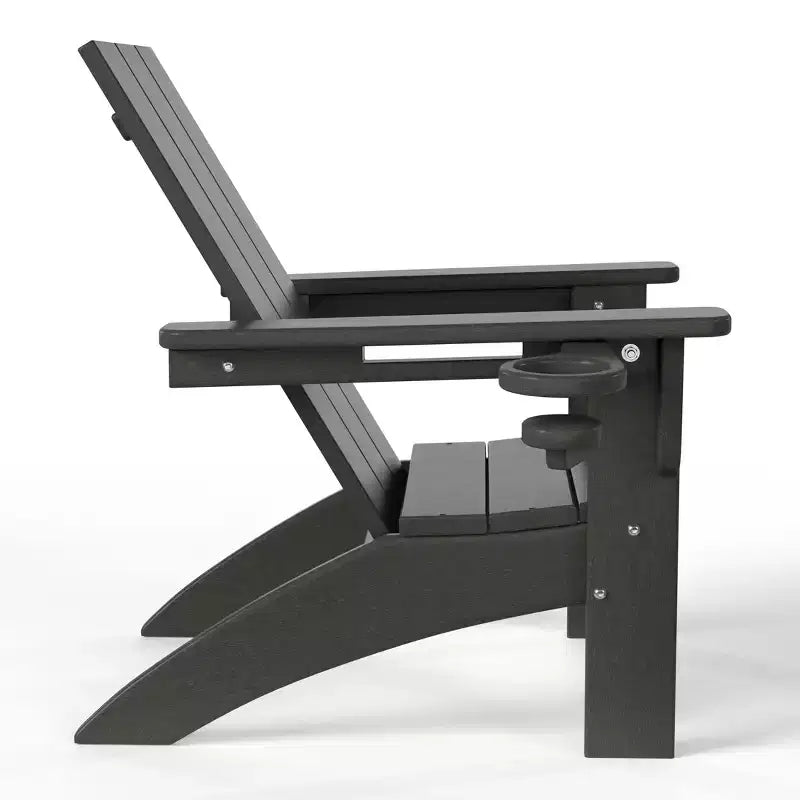 Ensemble de 3 chaises Adirondack modernes WestinTrends Ashore en PEHD pour enfants avec table d'appoint carrée et porte-gobelets