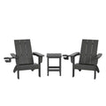 WestinTrends Ashore 3-Piece Kids HDPE Modern Adirondack Chairs Set with Square Side Table and Cup Holders