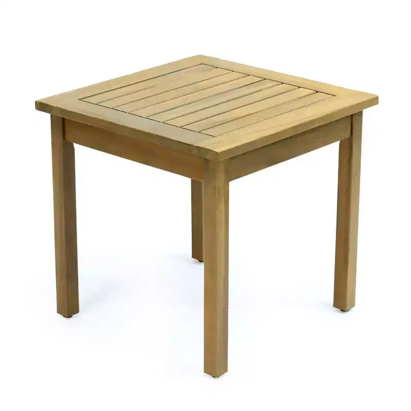 JONATHAN Y Archer 18.9 Table d'appoint Adirondack carrée à lattes en bois d'acacia massif, style classique moderne, pour intérieur/extérieur