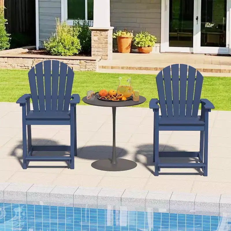 Sedia da bar Tree City Tall Adirondack, sedia da esterno altezza bancone per patio e terrazza, sedia per tutte le stagioni in HDPE resistente