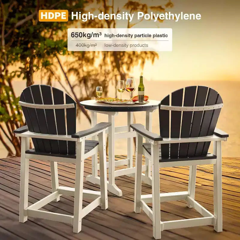 Sedia da bar Tree City Tall Adirondack, sedia da esterno altezza bancone per patio e terrazza, sedia per tutte le stagioni in HDPE resistente
