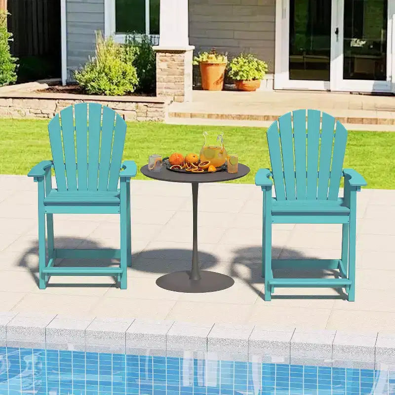 Sedia da bar Tree City Tall Adirondack, sedia da esterno altezza bancone per patio e terrazza, sedia per tutte le stagioni in HDPE resistente