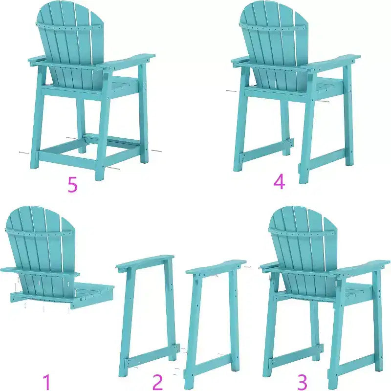 Sedia da bar Tree City Tall Adirondack, sedia da esterno altezza bancone per patio e terrazza, sedia per tutte le stagioni in HDPE resistente