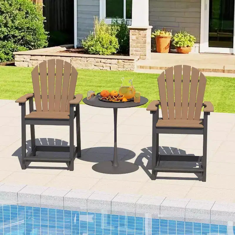 Sedia da bar Tree City Tall Adirondack, sedia da esterno altezza bancone per patio e terrazza, sedia per tutte le stagioni in HDPE resistente