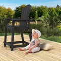 Tree City Tall Adirondack Bar Chair, Outdoor Counter-Height Chair for Patio & Deck, Heavy-Duty HDPE All-Weather Chair
