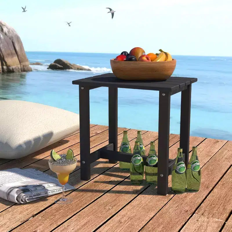 Tavolino da esterno Tree City, tavolino laterale da 18 pollici in HDPE resistente alle intemperie per sedia Adirondack, tavolino resistente per portico, cortile e giardino