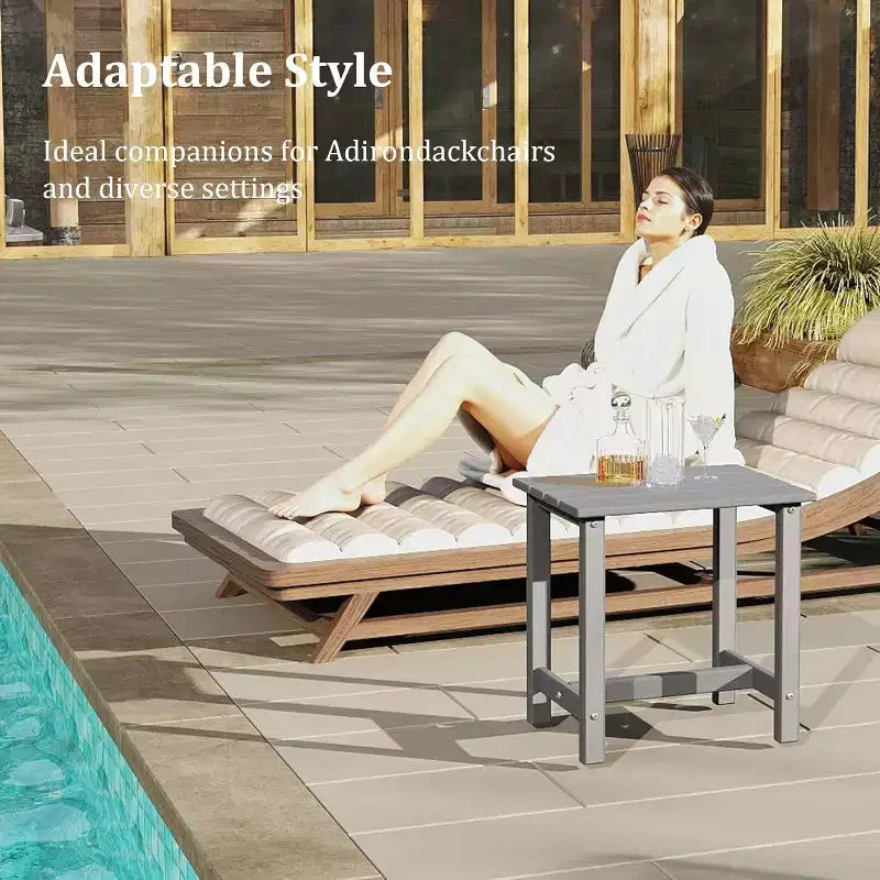 Tavolino da esterno Tree City, tavolino laterale da 18 pollici in HDPE resistente alle intemperie per sedia Adirondack, tavolino resistente per portico, cortile e giardino