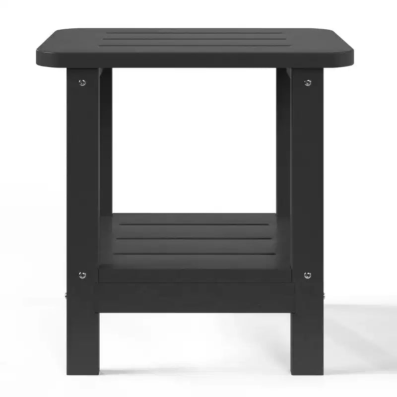 WestinTrends Aruba Tavolino Quadrato da Esterno a 2 Ripiani in HDPE, Stile Moderno Adirondack, Turchese
