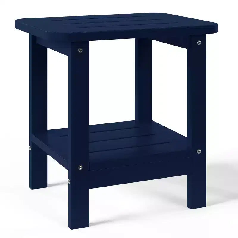 WestinTrends Aruba Tavolino Quadrato da Esterno a 2 Ripiani in HDPE, Stile Moderno Adirondack, Turchese