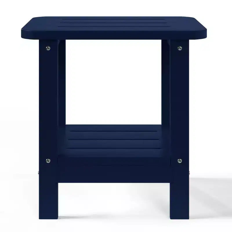 WestinTrends Aruba Tavolino Quadrato da Esterno a 2 Ripiani in HDPE, Stile Moderno Adirondack, Turchese