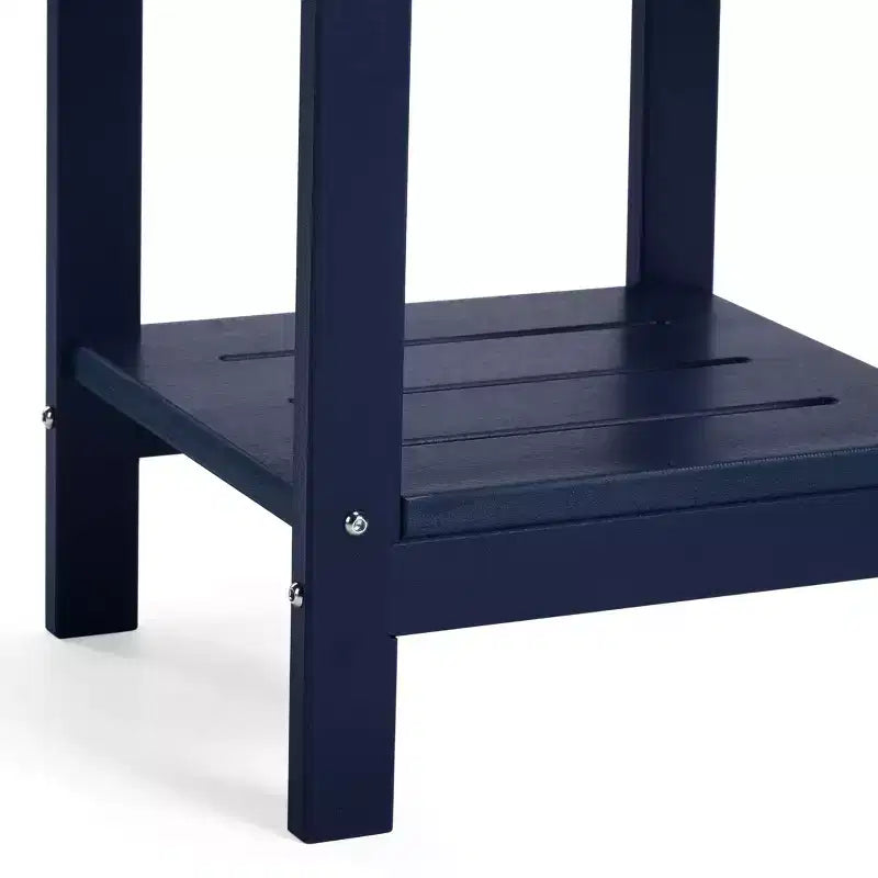 WestinTrends Aruba Tavolino Quadrato da Esterno a 2 Ripiani in HDPE, Stile Moderno Adirondack, Turchese