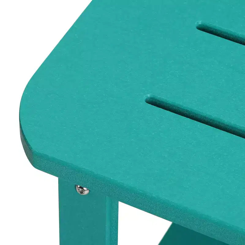 WestinTrends Aruba Tavolino Quadrato da Esterno a 2 Ripiani in HDPE, Stile Moderno Adirondack, Turchese