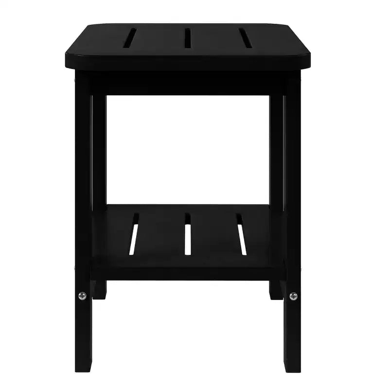 WestinTrends Aruba Tavolino Quadrato da Esterno a 2 Ripiani in HDPE, Stile Moderno Adirondack, Turchese
