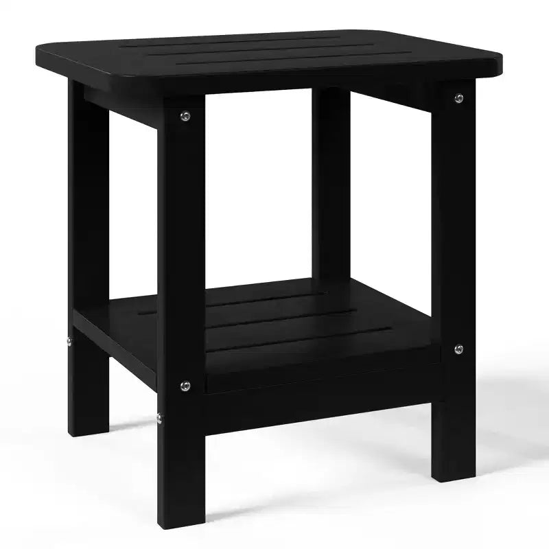 WestinTrends Aruba Tavolino Quadrato da Esterno a 2 Ripiani in HDPE, Stile Moderno Adirondack, Turchese