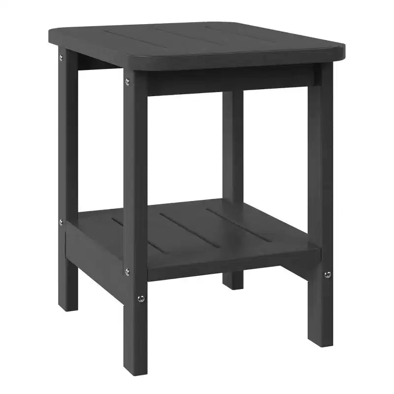 WestinTrends Aruba Tavolino Quadrato da Esterno a 2 Ripiani in HDPE, Stile Moderno Adirondack, Turchese