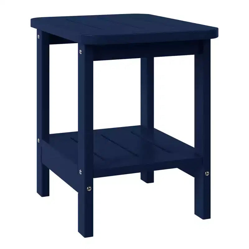 WestinTrends Aruba Tavolino Quadrato da Esterno a 2 Ripiani in HDPE, Stile Moderno Adirondack, Turchese