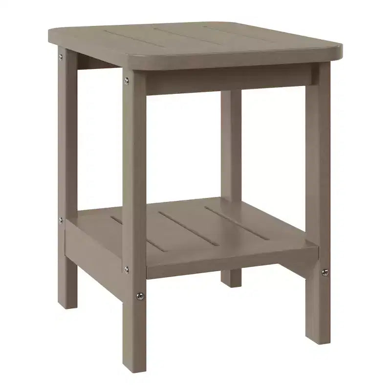 WestinTrends Aruba Tavolino Quadrato da Esterno a 2 Ripiani in HDPE, Stile Moderno Adirondack, Turchese