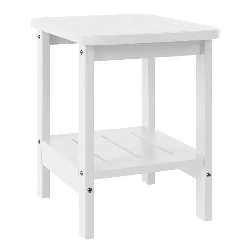 WestinTrends Aruba Tavolino Quadrato da Esterno a 2 Ripiani in HDPE, Stile Moderno Adirondack, Turchese