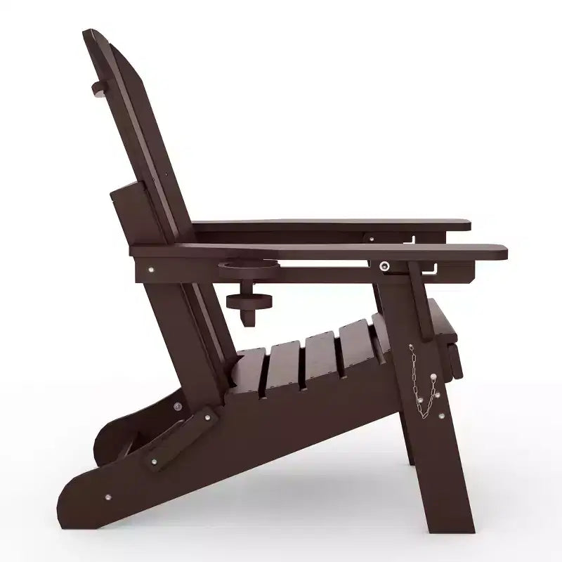 WestinTrends Malibu Set da 2 Pezzi Pieghevole da Esterno Regolabile Sedia Adirondack con Portabicchieri e Poggiapiedi a Scomparsa e Tavolino Laterale da 18