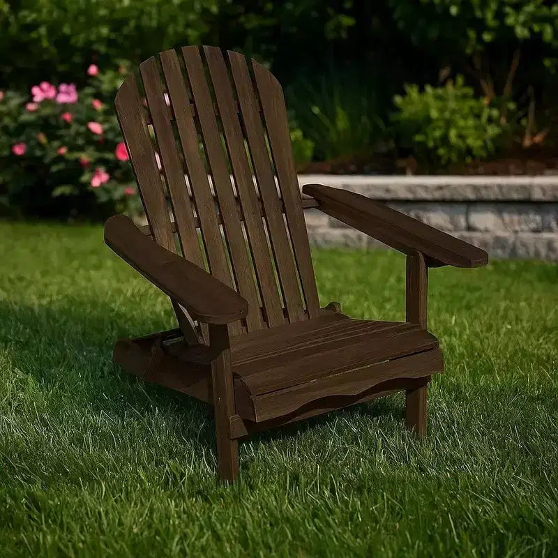Sedia Adirondack da Esterni Royal Hampton, Schienale a Doghe, Legno Grigio Invecchiato