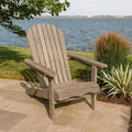 Royal Hampton Outdoor Adirondack Chair, Slatted Back, Gray Eucalyptus Wood