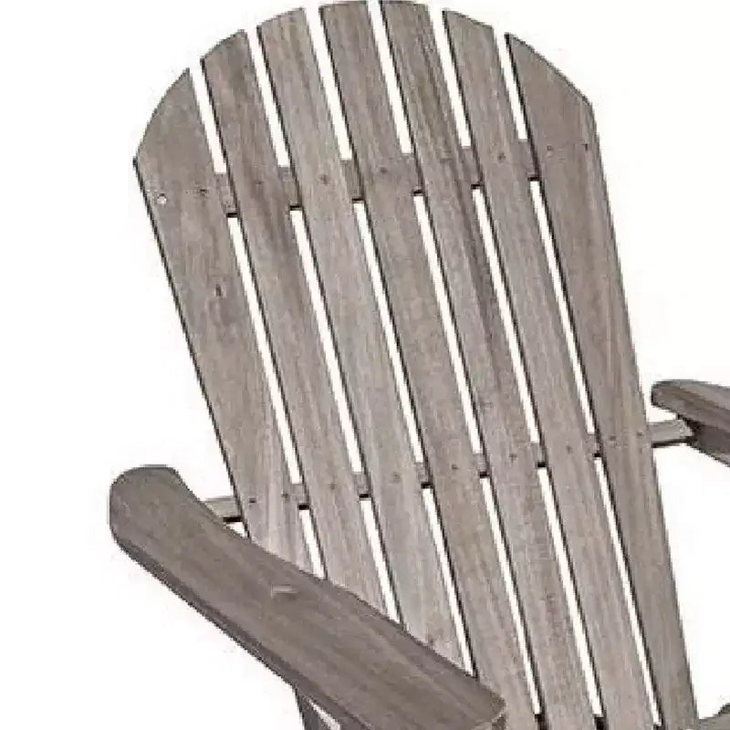 Chaise Adirondack d'extérieur Royal Hampton, dossier à lattes, bois d'eucalyptus gris