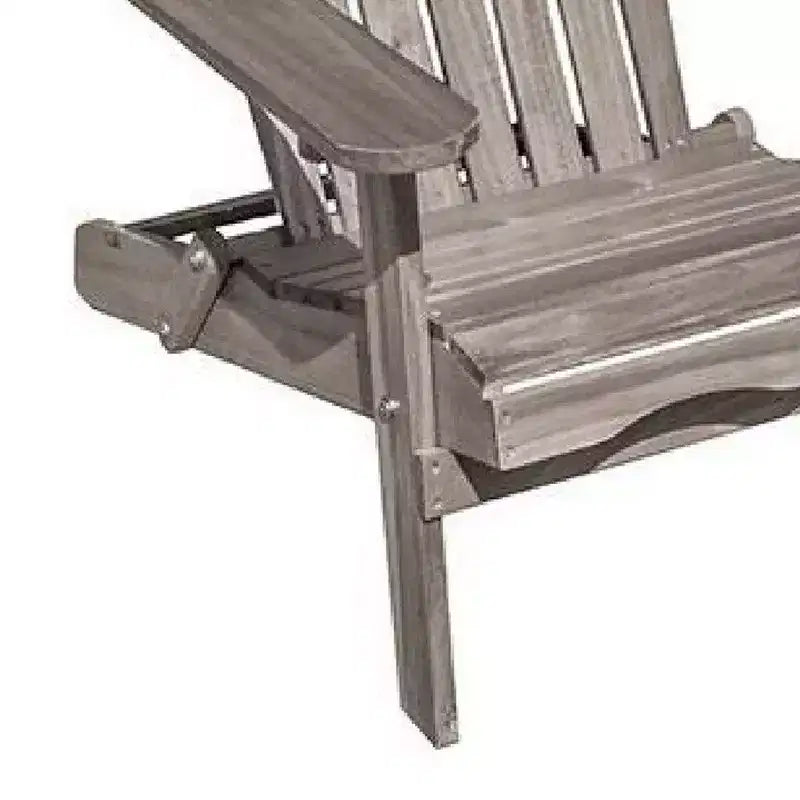 Chaise Adirondack d'extérieur Royal Hampton, dossier à lattes, bois d'eucalyptus gris