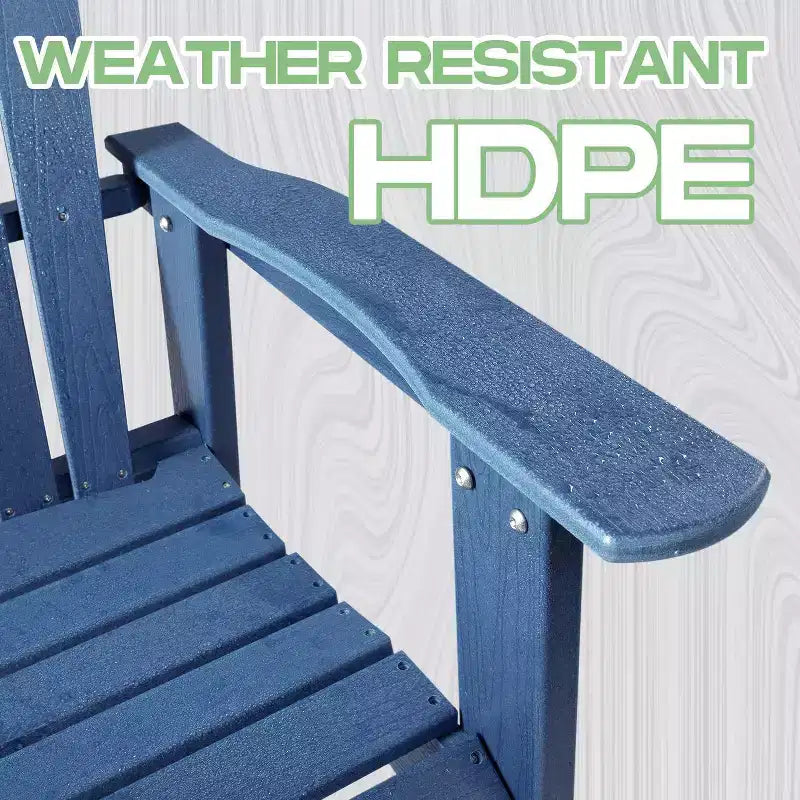 Sedia Adirondack Pieghevole Acekool con Seduta Profonda, Braccioli Ampi, Plastica Impermeabile e Resistente ai Raggi UV, Seduta Portatile per Patio e Giardino
