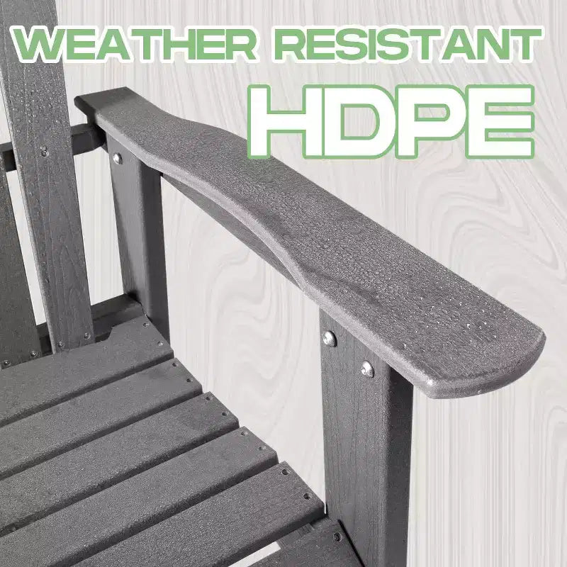 Sedia Adirondack Pieghevole Acekool con Seduta Profonda, Braccioli Ampi, Plastica Impermeabile e Resistente ai Raggi UV, Seduta Portatile per Patio e Giardino