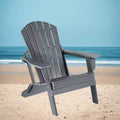 Acekool Folding Adirondack Chair with Deep Seat, Wide Armrests, Waterproof and UV Resistant Plastic, Portable Outdoor Patio and Lawn Seating