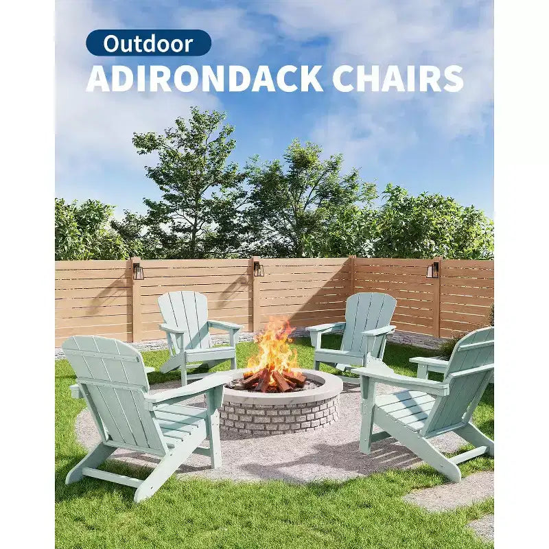 Set di 2 sedie Adirondack in HDPE - Sedie da esterno resistenti alle intemperie per patio/prato (capacità 170 kg, nessun montaggio richiesto)
