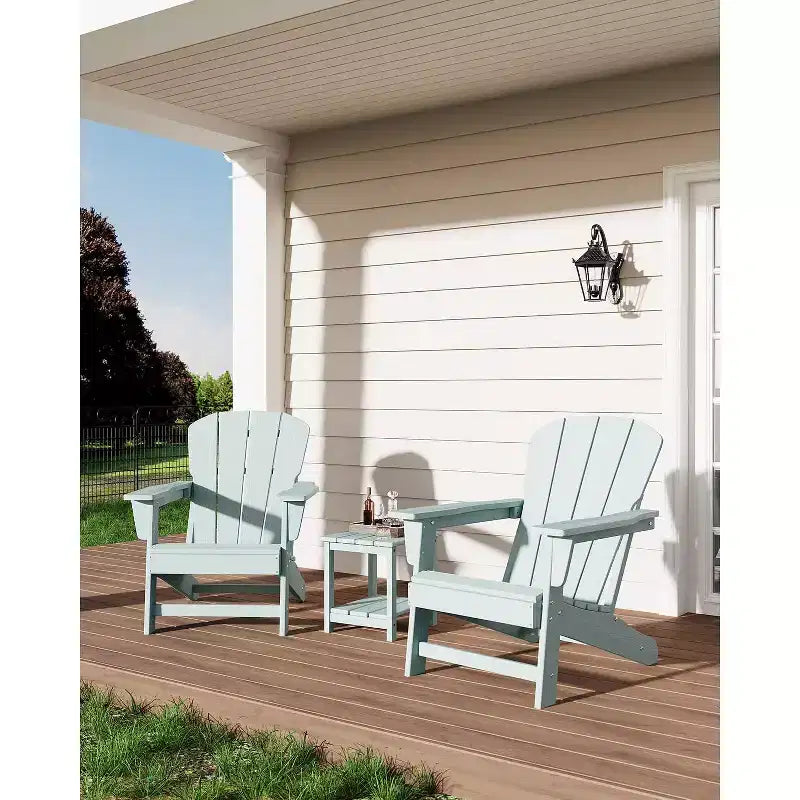 Set di 2 sedie Adirondack in HDPE - Sedie da esterno resistenti alle intemperie per patio/prato (capacità 170 kg, nessun montaggio richiesto)