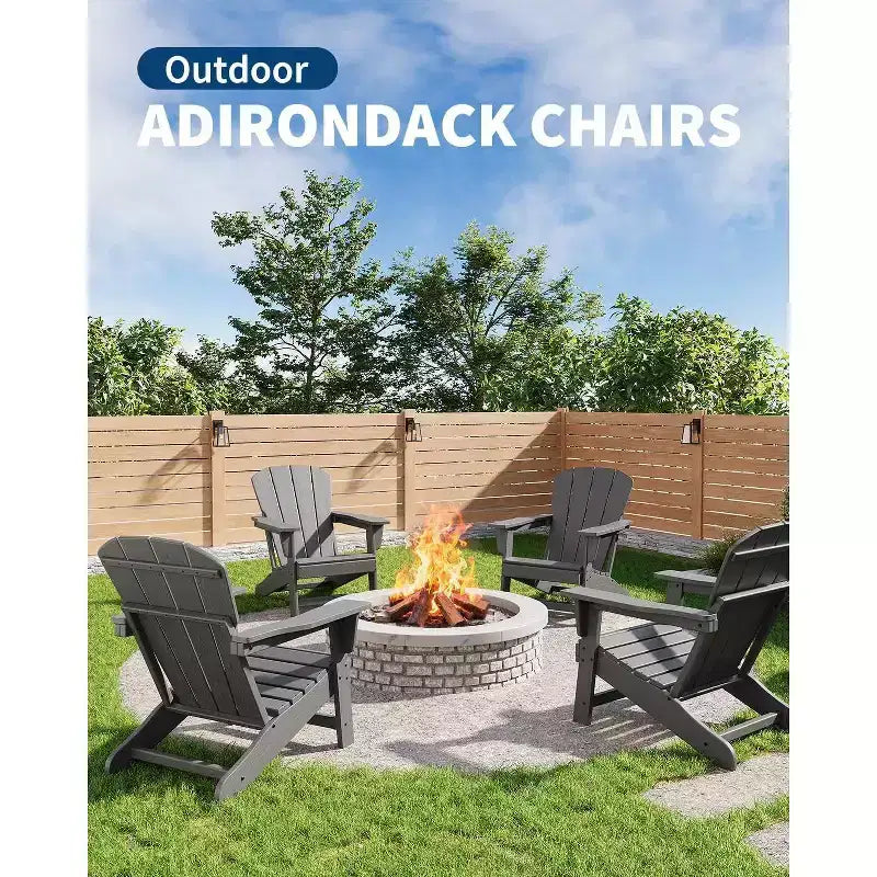 Set di 2 sedie Adirondack in HDPE - Sedie da esterno resistenti alle intemperie per patio/prato (capacità 170 kg, nessun montaggio richiesto)