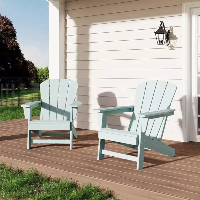 Set di 2 sedie Adirondack in HDPE - Sedie da esterno resistenti alle intemperie per patio/prato (capacità 170 kg, nessun montaggio richiesto)