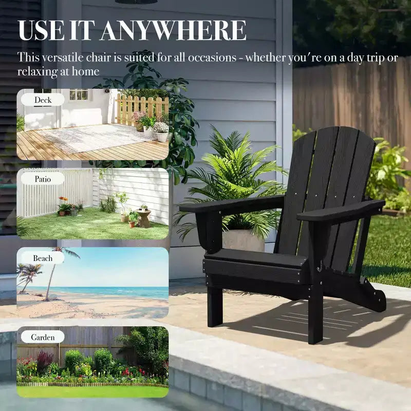 Hyleory Sedia Adirondack Pieghevole in HDPE Sedia a Sdraio da Esterno Resistente alle Intemperie