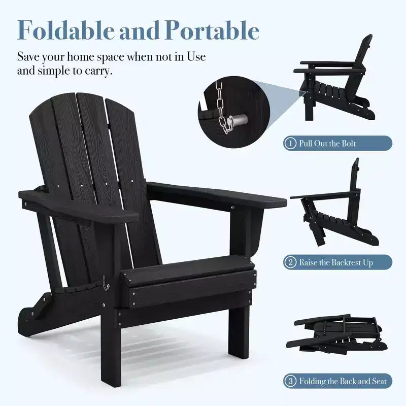 Hyleory Sedia Adirondack Pieghevole in HDPE Sedia a Sdraio da Esterno Resistente alle Intemperie