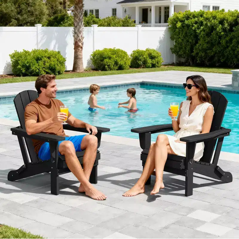 Hyleory Sedia Adirondack Pieghevole in HDPE Sedia a Sdraio da Esterno Resistente alle Intemperie
