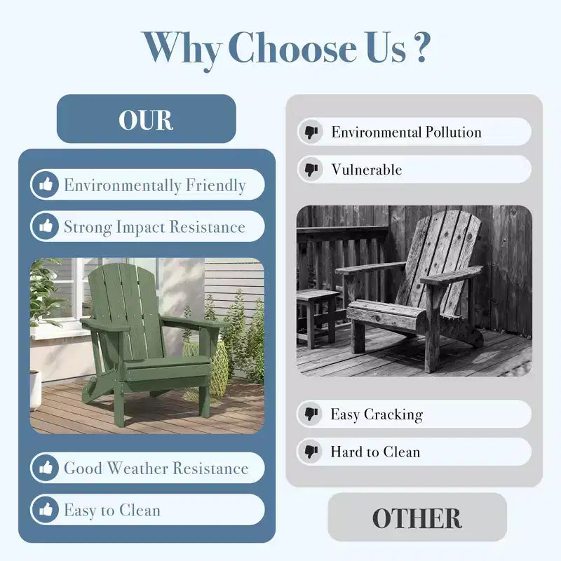 Hyleory Sedia Adirondack Pieghevole in HDPE Sedia a Sdraio da Esterno Resistente alle Intemperie