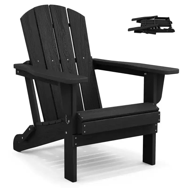 Chaise Adirondack pliante Hyleory en PEHD, résistante aux intempéries, pour l'extérieur