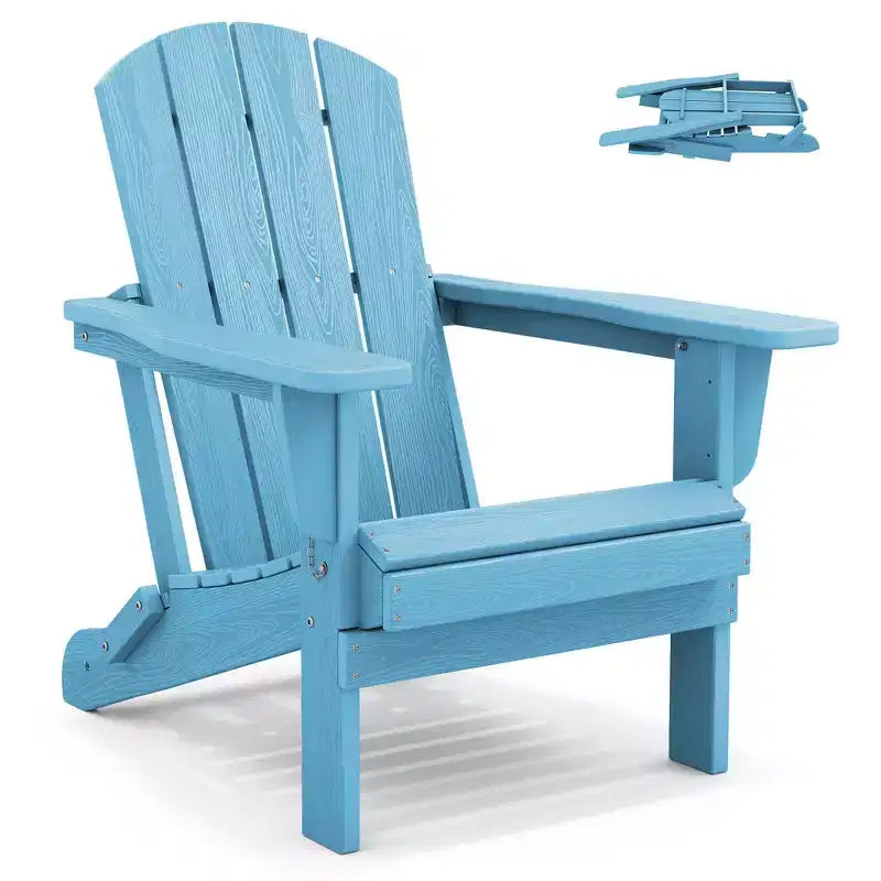 Chaise Adirondack pliante Hyleory en PEHD, résistante aux intempéries, pour l'extérieur