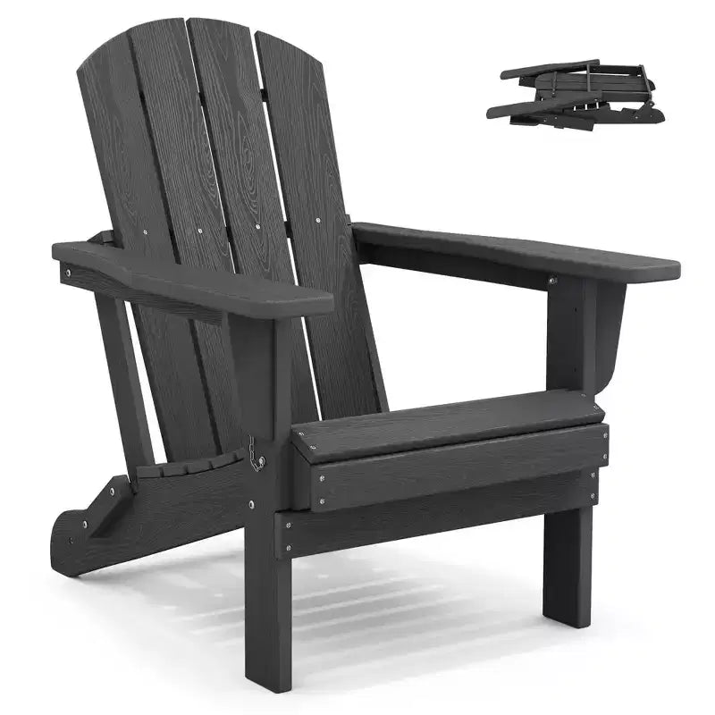 Chaise Adirondack pliante Hyleory en PEHD, résistante aux intempéries, pour l'extérieur
