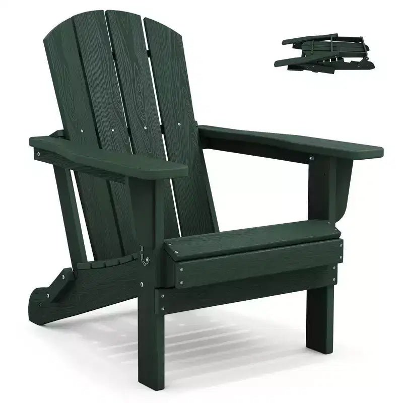 Chaise Adirondack pliante Hyleory en PEHD, résistante aux intempéries, pour l'extérieur