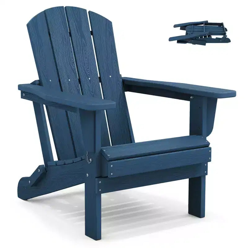 Chaise Adirondack pliante Hyleory en PEHD, résistante aux intempéries, pour l'extérieur