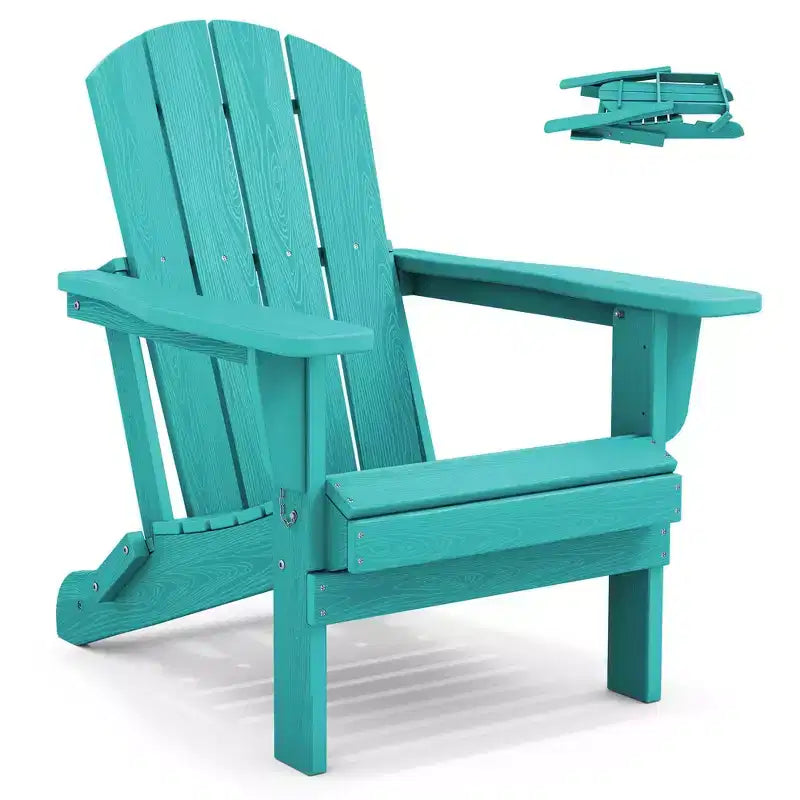 Chaise Adirondack pliante Hyleory en PEHD, résistante aux intempéries, pour l'extérieur