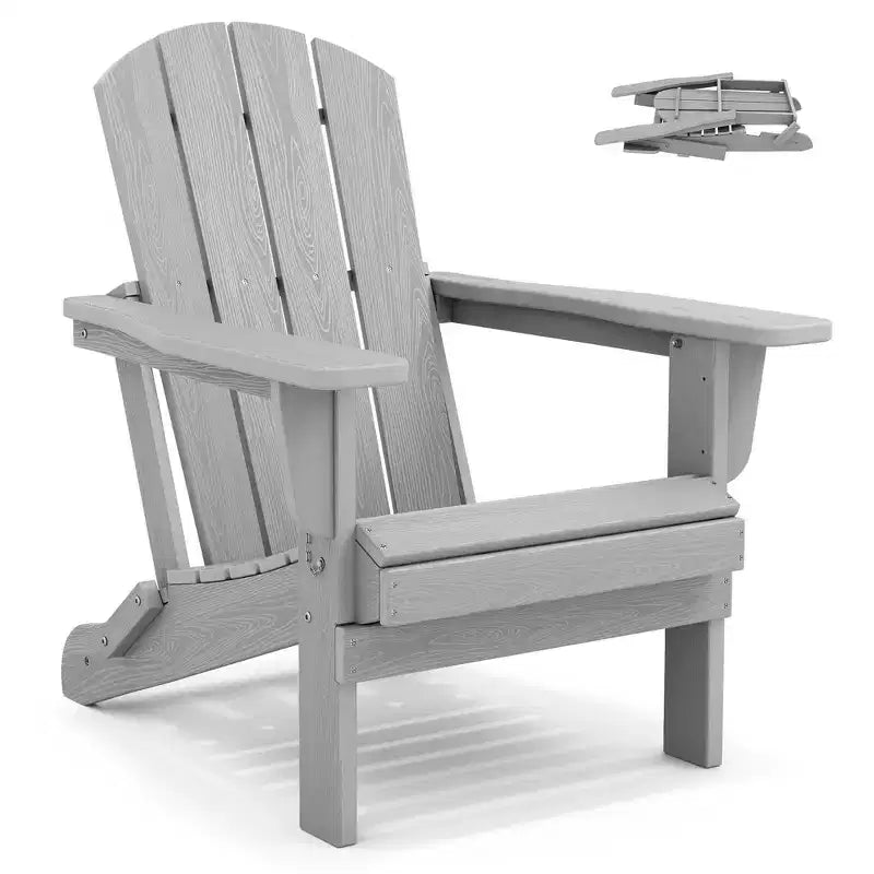 Chaise Adirondack pliante Hyleory en PEHD, résistante aux intempéries, pour l'extérieur