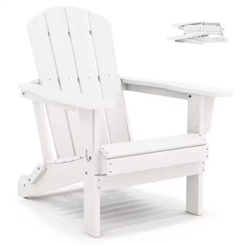 Chaise Adirondack pliante Hyleory en PEHD, résistante aux intempéries, pour l'extérieur